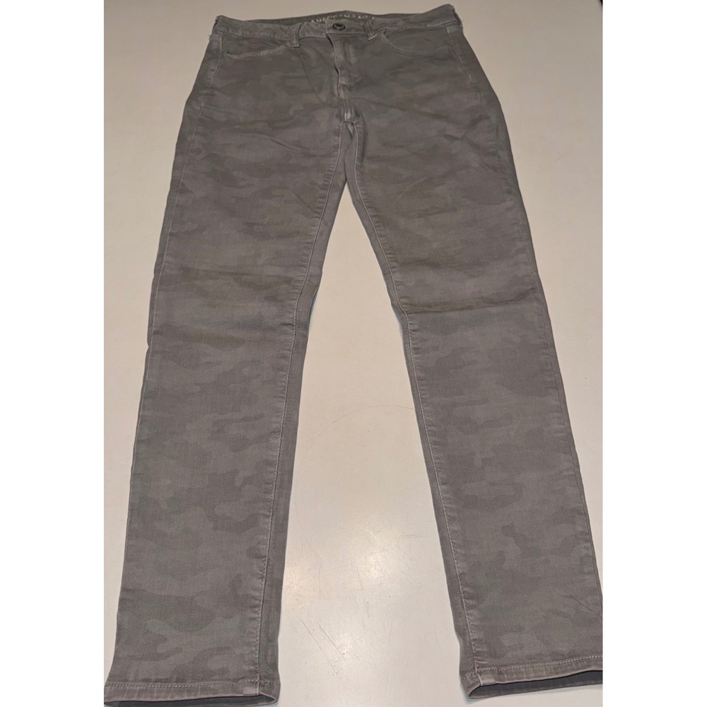 American Eagle Hi-Rise Jegging Grey Subtle Camo Next Level Stretch Size 16